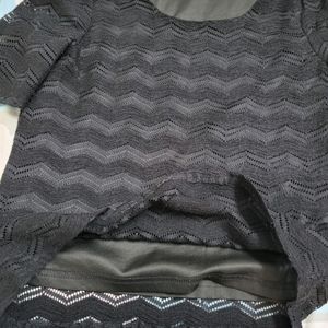 Black Top With Inner Attached