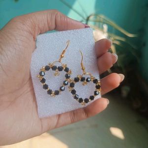 Black Crystal Bead Earing