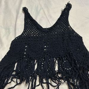 Cute Black Bohemian Top