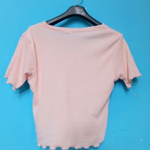 PEACH CROP TOP