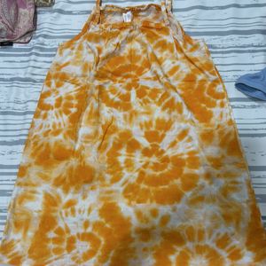 Orange Tie N Die Beautiful Dress For Girls 11-12 Y