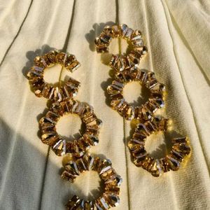 Lcd Golden Long Earrings