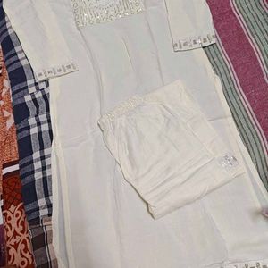 White Kurti Set