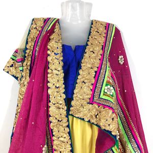 Multi Coloured Lehenga Choli Set(Women’s)