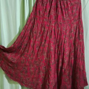 Maroon Skirt Cotton