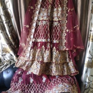 Bridal Heavy Peplum Lehanga Pakistani Dress