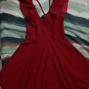 Sale❗❗Wine Red Colour Party Dress