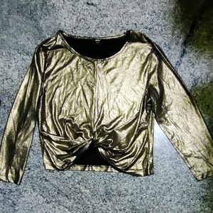 Max Golden Glittery Crop Top