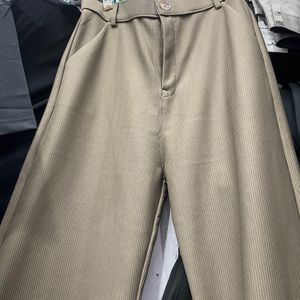 Striped Beige Trouser with belt