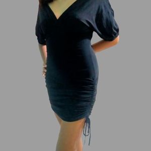 Black ruched dress