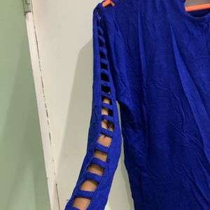 Electric Blue top with great sleeve design