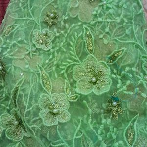 Green Color Net Fabric