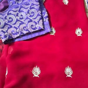 Red Work Puja Saree