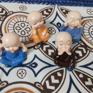 4 Pack Quace Brand Monk Budha For Showpiece