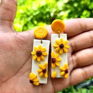 Clay Flower Earring No 21