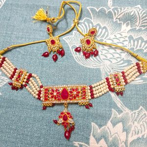 Red Moti Jewellery Set