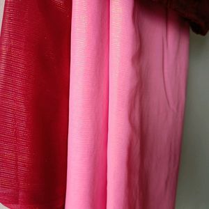 Pink  Saree With Sleeveless Blouse