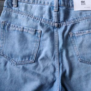 Heavily Washed Straight Jeans