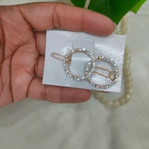 Shiny Diamond Circle-in-Circle Hair Clip