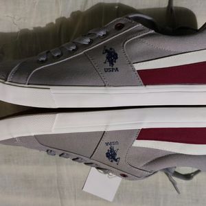 U.S. Polo Assn Men Grey Solid Sneakers