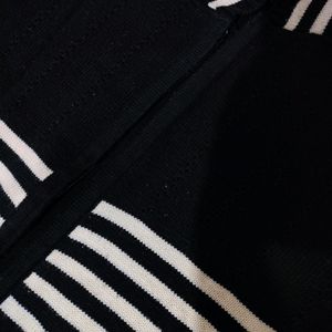 Woolen Black White Strip Jacket