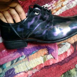 Metro Formal Shoes For Men | Black And Purple Mix