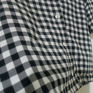 Checked Monochrome Crop Top