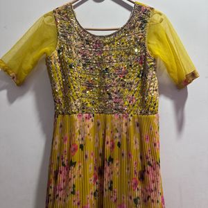 Festive Wear Frock/ Dress With Mirror Work