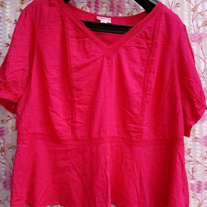 XXL Liz Claiborne Hot Pink Peplum Top NWT