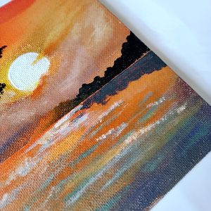 Sunset View Acrylic painting Canvas Board(HANDMAD)