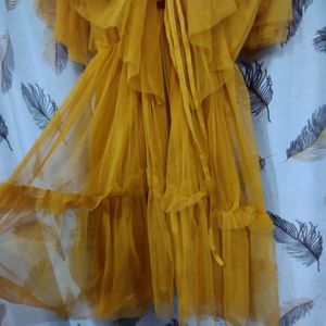 Off Shoulder Mustard Yellow Mini Dress