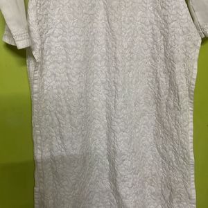 White Chikankari Kurta For Ladies