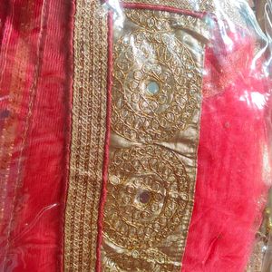 Selling Lehnga With Orange And Golden Colour