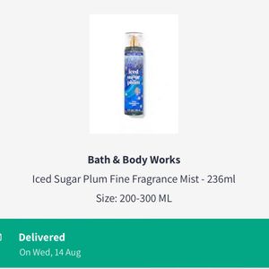 Sale😍Bath & Body Works Iced Sugar Plum Full Bottl