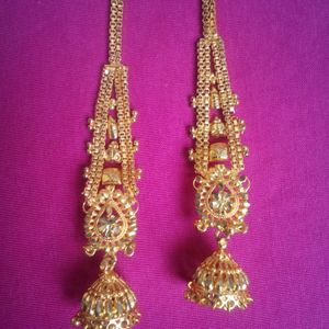 Big Size Kanauti Sahit Golden Jhumki