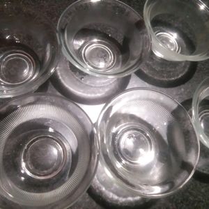 6 pises Glass Bowls