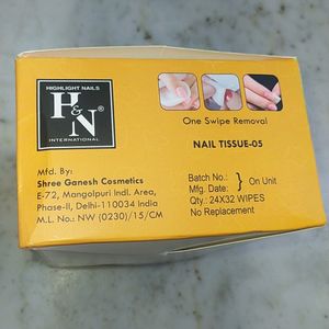 Nail Polish Remover Wipes Pack Of 6