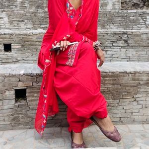 Red Salwar Suit.