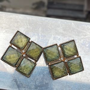 Green Marble Studs