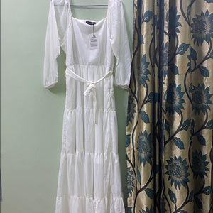 Women White Bow Dress