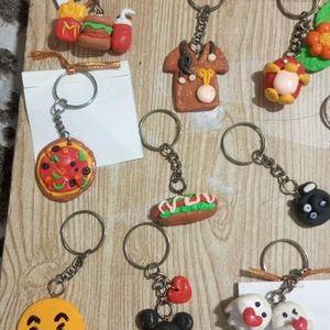 Handmade Clay Keychain.... Combo Of 13