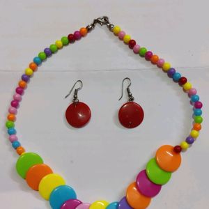 Handmade Multicolour Chain Necklace Set
