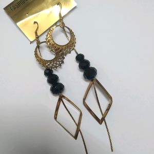 PARTY WEAR BLACK & GOLDEN EARRINGS 🖤💛