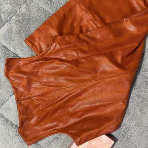 Brown Leather Dress (Bust: 34-36)