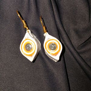 Orange Evil Eye EARINGS