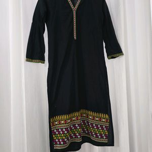 Black Embroidery Kurta