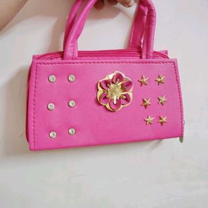 Black& Pink Combo Handbags For Women