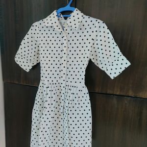 Classy Cotton Polka Dress