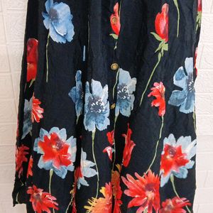 Branded Midi Dress With Bright Flower