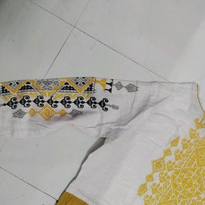 White & Yellow Kurti